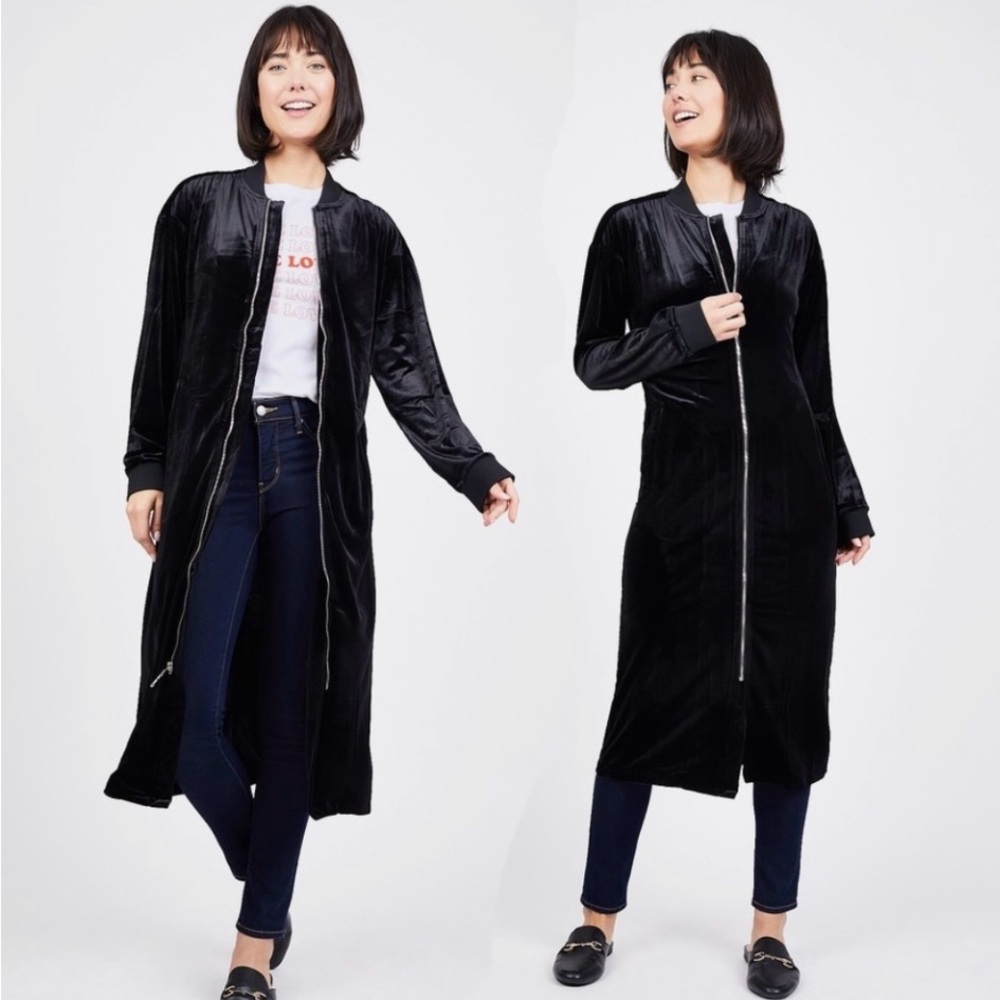 Juicy Couture Velvet Black Label Full Length Full Zip Size M Whimsy Goth